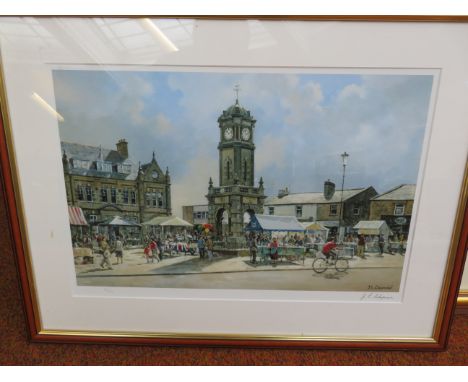 Limited edition print by John L Chapman 'Town gate, Great Harwood' 25 x 40 cm size without frame 