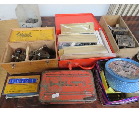 Collection of tools to include a record multi plane No 405, new door plates &amp; others 