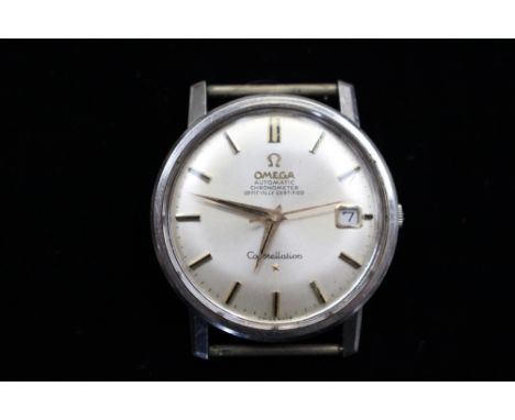 An Omega Automatic chronometer 'constellation' with date window and inscription verso, no strap