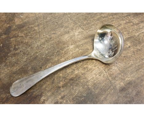 An Elizabeth II silver ladle, Sheffield 1988, makers mark for United Cutlers Ltd, 77 grams / 2.49 ozt
