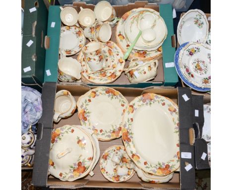 A comprehensive dinner and tea service, circa 1930, Royal Doulton 'Marigold' D5126 (4 boxes)