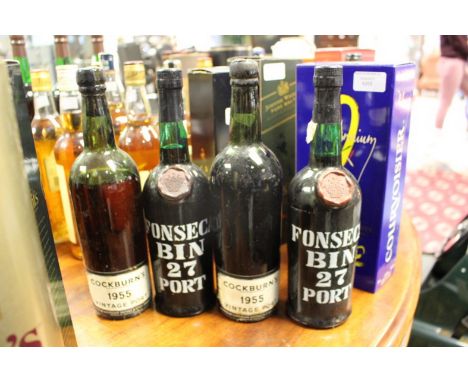 Cockburns Vintage Port 1955, two bottles, together with Fonseca Bin 27 (4)