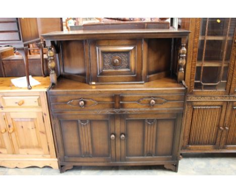 A collection of furniture, comprising court cupboard, a gateleg table together with a Victorian mahogany commode (3)