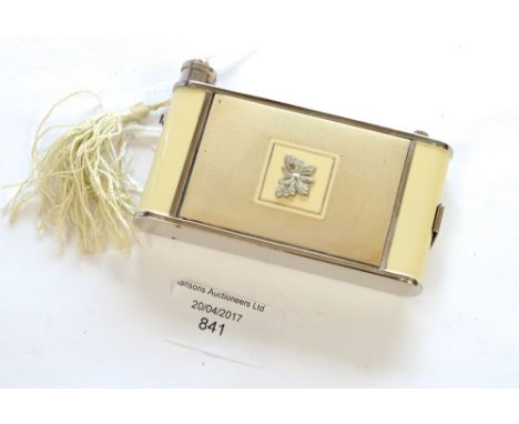 A late 1940s New Look ladies compact/cigarette holder of camera shape 
