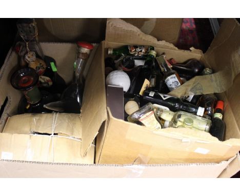 A large collection of miniatures including whisky, cognac etc  