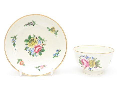 Caughley Chince back to back roses tea bowl and saucer 