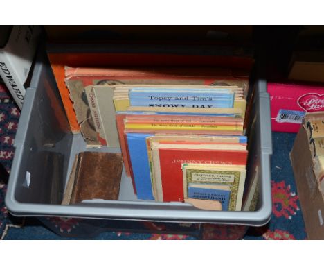 A box containing a quantity of children's books, including: 'A New Hieroglyphic Bible', Oliver & Boyd, Edinburgh, numerous wo