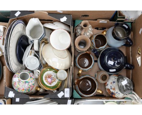 Various stoneware vases/jugs to include Doulton, Langley, etc and a collection of other ceramics to include Prattware, Wedgwo