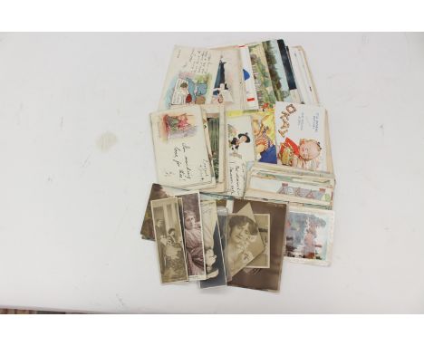 A collection of early 20th Century postcards, including Louis Wain, saucy, seaside, etc  (one bag) 