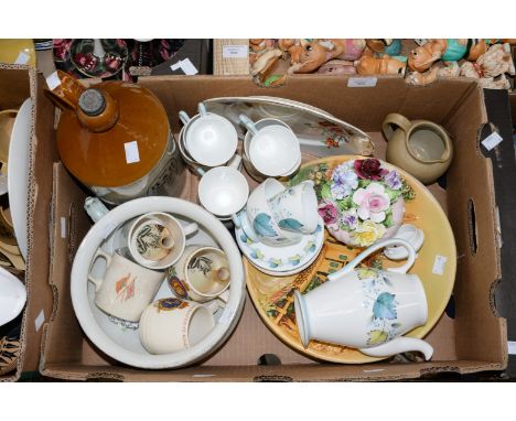 Royal Crown Derby Royal Antoinette cup and saucer, large Bohemian vase and trinket pot, both decorated with 24ct gold (3) 