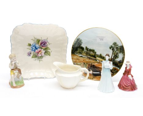 Royal Worcester Months of the Year figure June, with two Coalport figures, etc (6) 