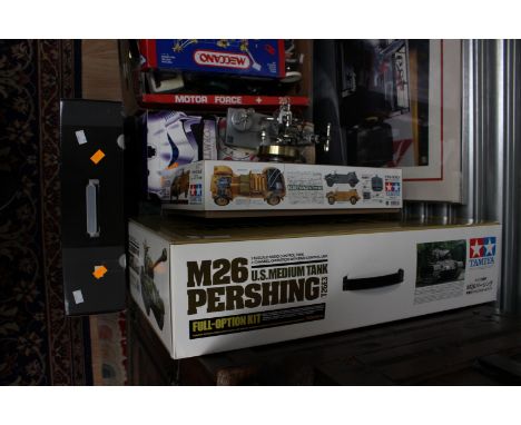 A collection of assorted collectables to include a boxed Tamiya remote control kit, various Star Wars items, a Fleischmann en
