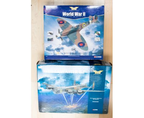 A pair of Corgi Aviation Archive World War Two planes, to comprise a 1:32 scale Supermarine Spitfire Mk IIA; together with a 