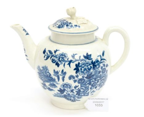 Worcester porcelain cannonball teapot