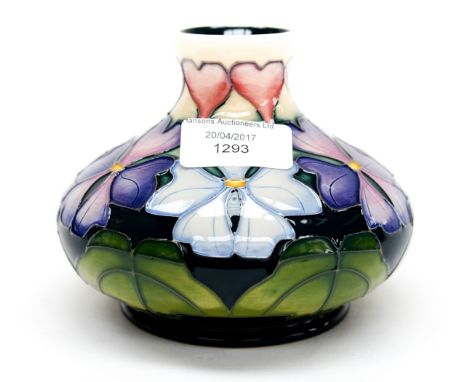 A Moorcroft Trial vase, Viola pattern, dated 14.12.16, ref: D03719, standing approx 12 cm high 