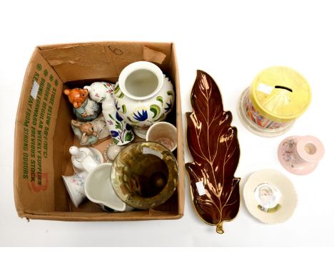 Carltonware, Portmeirian, drum money box etc (1 box)  