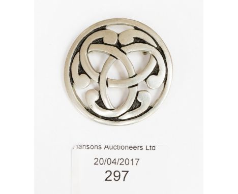 A pewter Celtic style brooch, Justin pewter (1) 