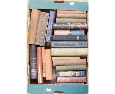 Three boxes of antiquarian and vintage books, including some first editions. Includes: 'Pickwick Papers', Charles Dickens, Ba