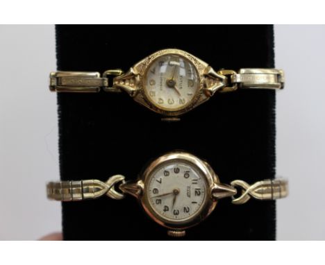 A 14ct gold ladies Titus wristwatch and another 9ct gold Tissot watch (2) 