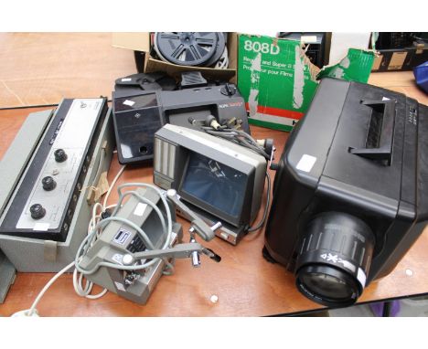 Projector Imager LCD15E with blue cover, Editing Splicers projectors, Audio reverb unit and box spares 