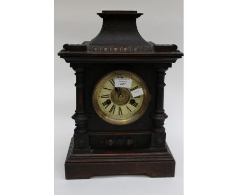 A late 19th Century bracket clock of architectural form 