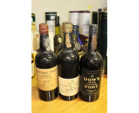 Taylor Quinta de Vargellas Vintage Port 1974, Dow Vintage 1966 and S V Borges Vintage 1963 (3) 