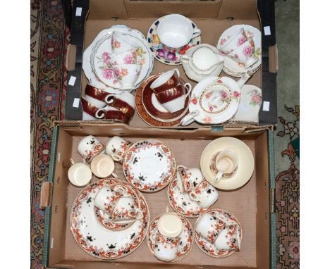 A Victorian tea service; together with an Aynsley china tea service and another set in two boxes 