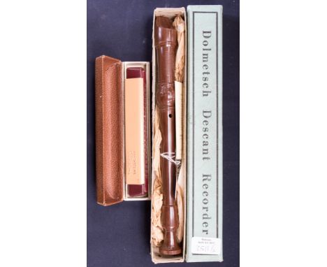 A Dolmetsch Descant recorder plus a further Thorens Harmonica 