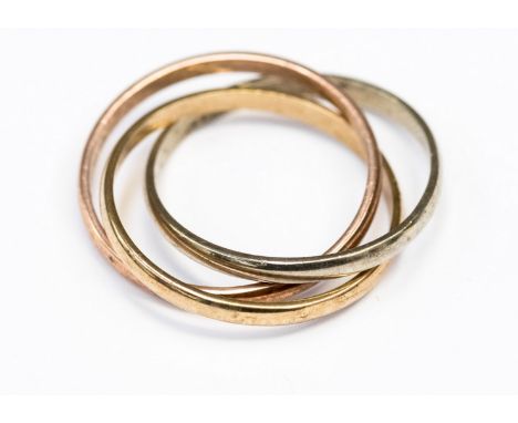 A 9ct, three colour gold Russian wedding ring, size M approx 3.3gms  