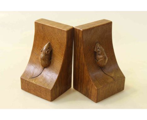 Robert Thompson of Kilburn 'Mouseman' pair of bookends.