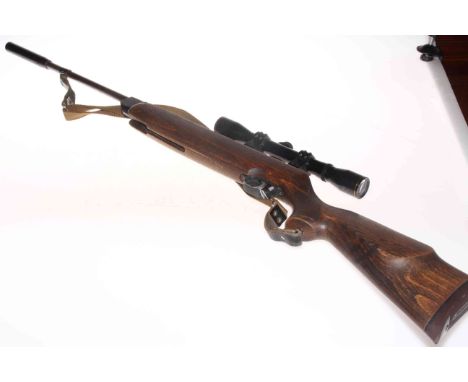 .55 calibre air rifle HW80 K with telescopic sight, silencer and case.