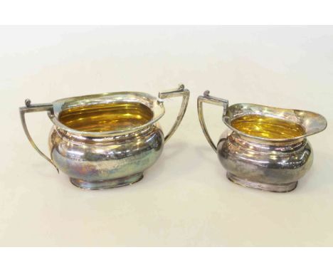 Silver sugar basin and cream jug, Sheffield 1937 (16 troy oz).