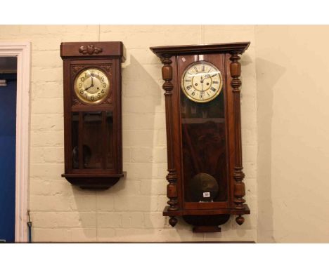 Vienna wall clock and 1930's oak wall clock.
