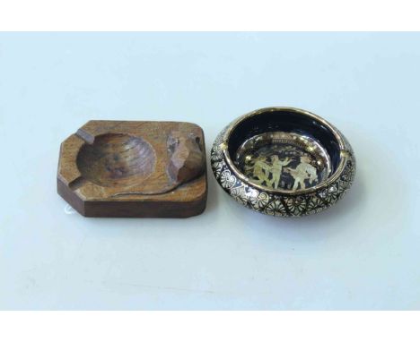 Robert Thompson of Kilburn 'Mouseman' ashtray, and other ashtray (2).