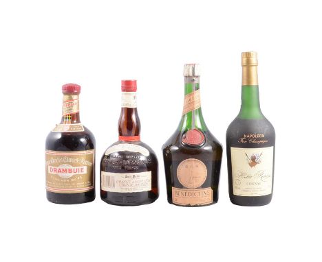 Four assorted bottles of spirits including Hubert Rochebois Napoleon fine Champagne Cognac, 70cl, 40%; Benedictine liquor, 43