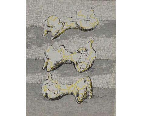 Henry Moore, Three Reclining Figures, lithograph by Mourlot, Paris 1972, 30x23cm.