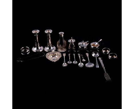 A Victorian silver teaspoon, Robert Williams, Exeter 1838, engraved initials; a Georgian silver teaspoon, marks rubbed; pair 