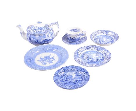 Extensive collection of Spode 'Italian' pattern and other blue and white table and decorative wares, including oversized jug,