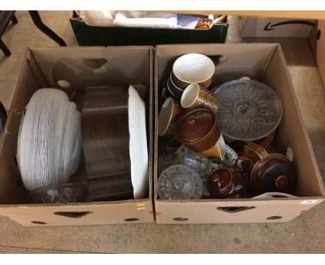 Two boxes of assorted, to include a mantle clock etc.