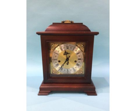 A modern West German bracket clock, with Westminster chimes, 34cm height