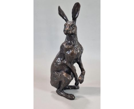 Nelson and Forbes, Sculpture Company, original bronze sculpture of a large 'Alert Hare', by Sue Maclaurin, limited edition No