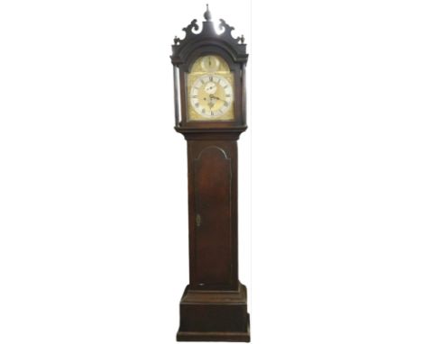 Late 18th/Early 19th century London made mahogany long case clock, the face marked 'William Day, London', having fretwork arc