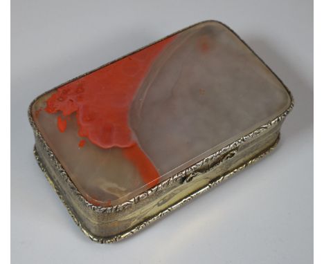 George IV silver gilt and agate snuff/trinket box, maker's marks W E, London 1828. 8.5x5x3cm approx.   (B.P. 21% + VAT) the u
