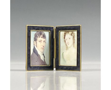 Hand decorated mini traveling folding picture frame embellished with hand set Swarovski crystals in the shape of a full bloss