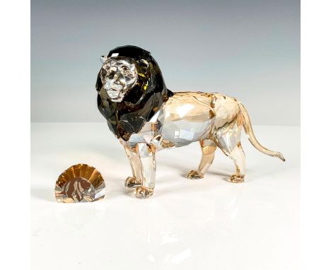 Multifaceted light brown crystal with dark brown mane. Limited edition, includes renewal Lion's Head paperweight. Swarovski e