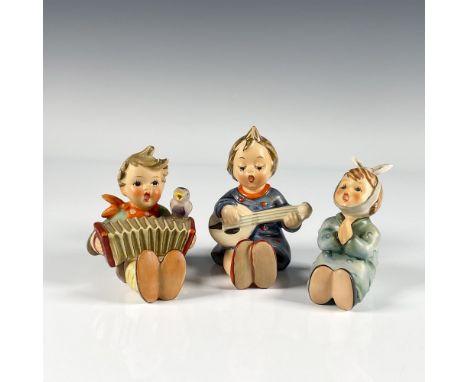 Hand painted collectibles including Ooh My Tooth, Boy with Accordion, and Joyful. Depicted as seated children, in a matte fin