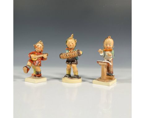 Colorful collectibles in a matte finish, including Happiness, Band Leader, and Accordion Boy. Hand painted children figures p