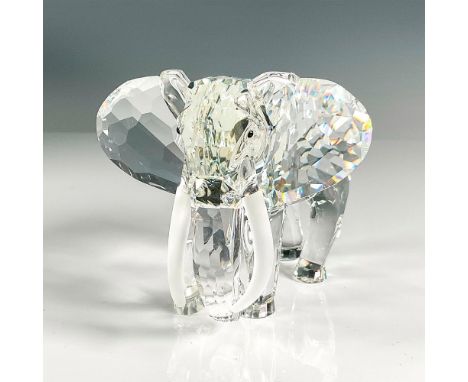 Part of the Africa trilogy group. Beautifully faceted crystal Elephant creation with jet crystal inset eyes, satin crystal tu