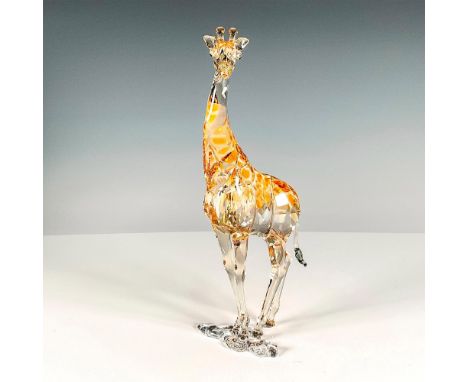 Multifaceted faded clear to light brown crystal with gray tail and back spots. Swarovski etched backstamp. This item has its 