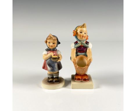 Hand painted Goebel collectibles one titled Little Helper and features a young German girl carrying an empty basket ready for